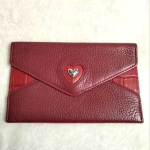 Vintage BRIGHTON Red Leather (Croc and Pebble) Photo Envelope/Wallet